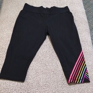 Athletic Works Black and Red Leggings with Diagonal Stripes
